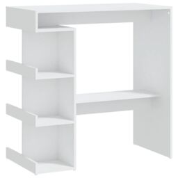 Berkfield Home Bar Table with Storage Rack White 100x50x101.5 cm Engineered Wood - thumbnail 2