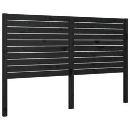 Berkfield Home Bed Headboard Black 126x4x100 cm Solid Wood Pine - Size: 126 x 4 x 100 cm - thumbnail 1