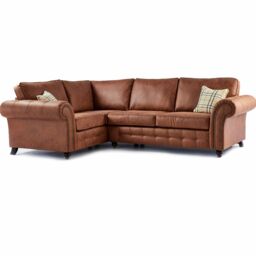 Snugg Furniture UK Limited Oakland L Shaped 4 Seater Suede Leather Corner Sofa in Brown - thumbnail 1