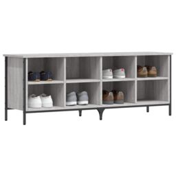 Berkfield Home Shoe Cabinet Grey Sonoma 131x35x50 cm Engineered Wood - Size: 131 x 35 x 50 cm - thumbnail 3