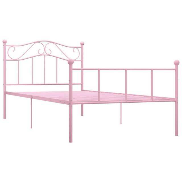 Berkfield Home Bed Frame Pink Metal 90x200 cm - image 1