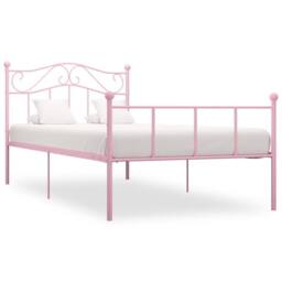 Berkfield Home Bed Frame Pink Metal 90x200 cm - thumbnail 2