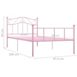 Berkfield Home Bed Frame Pink Metal 90x200 cm - thumbnail 6