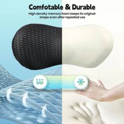 NESTLUNE Memory Foam Seat Cushion Back Lumbar in Black - Size: 120 cm x 135 cm - thumbnail 5