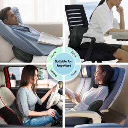 NESTLUNE Memory Foam Seat Cushion Back Lumbar in Black - Size: 120 cm x 135 cm - thumbnail 6