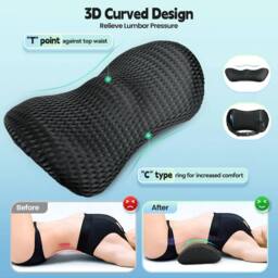 NESTLUNE Memory Foam Seat Cushion Back Lumbar in Black - Size: 120 cm x 135 cm - thumbnail 2