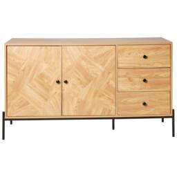 Wyld and Coco Sideboard - Light Wood with Black Metal Base in Brown - thumbnail 5