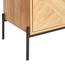 Wyld and Coco Sideboard - Light Wood with Black Metal Base in Brown - thumbnail 9