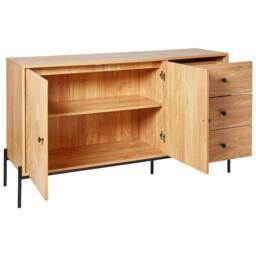 Wyld and Coco Sideboard - Light Wood with Black Metal Base in Brown - thumbnail 4