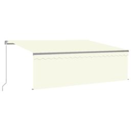 Berkfield Home Manual Retractable Awning with Blind 4x3m Cream in Beige - thumbnail 2