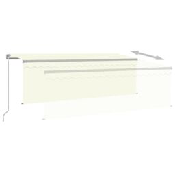 Berkfield Home Manual Retractable Awning with Blind 4x3m Cream in Beige - thumbnail 4