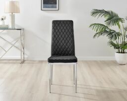FurnitureboxUK Imperia 4 Seater Modern White High Gloss Rectangular Dining Table & 4 Milan Velvet Chairs in Black - thumbnail 9
