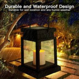 Havendro 1Pcs Solar LED Lantern Lights Waterproof Lawn Garden UK in Black - thumbnail 3