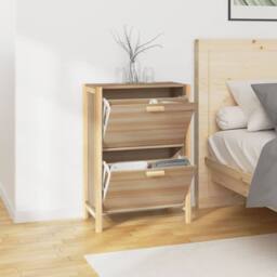 Berkfield Home Shoe Cabinet 57.5x33x80 cm Engineered Wood in Brown - thumbnail 4