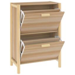 Berkfield Home Shoe Cabinet 57.5x33x80 cm Engineered Wood in Brown - thumbnail 8