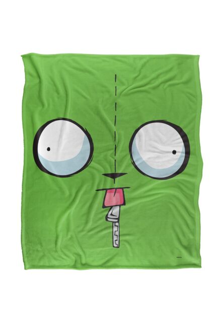 Nickelodeon Invader Zim Gir Face Silky Touch Super Soft Throw Blanket 152 X 127 cm in White - image 1
