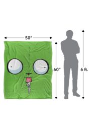 Nickelodeon Invader Zim Gir Face Silky Touch Super Soft Throw Blanket 152 X 127 cm in White - thumbnail 5