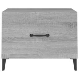 Berkfield Home Decorative Coffee Tables with Metal Legs 2 pcs Grey Sonoma 50x50x40 cm - Size: 50 x 50 x 40 cm - thumbnail 7