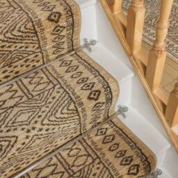 runrug Stair Runner Carpet for Staircases - Soft & Comfy, 9mm - 'Afrikans' in Light Beige - Size: 70 cm x 690 cm - thumbnail 4