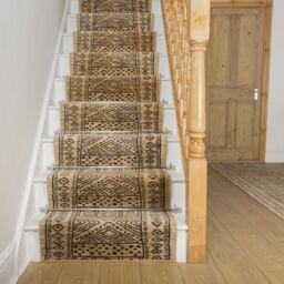 runrug Stair Runner Carpet for Staircases - Soft & Comfy, 9mm - 'Afrikans' in Light Beige - Size: 70 cm x 690 cm - thumbnail 1