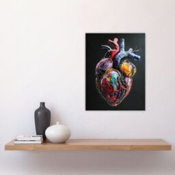 "Artery8 Colourful Anatomical Human Heart Bold Modern Wall Art Print - Size: W12"" x H16""" - thumbnail 4