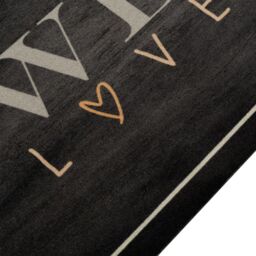 Berkfield Home Kitchen Rug Washable Coffee Text 45x150 cm Velvet in Black - thumbnail 3