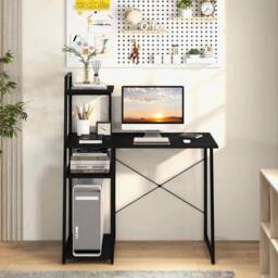 Kelvenix Study Writing Desk 100cm Home Office Computer Desk in Black - Size: 0.6m2 - thumbnail 3