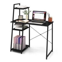 Kelvenix Study Writing Desk 100cm Home Office Computer Desk in Black - Size: 0.6m2