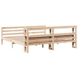 Berkfield Home Bed Frame with Headboard without Mattress 200x200 cm in Brown - thumbnail 6