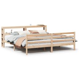Berkfield Home Bed Frame with Headboard without Mattress 200x200 cm in Brown - thumbnail 2