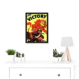 Artery8 World War WW2 Military Canada Victory Red Lion Beaver Cigar A4 Artwork Framed Wall Art Print in Black - thumbnail 2
