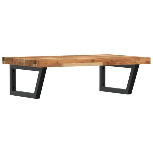 Berkfield Home Basin Shelf Wall Mounted Steel & Solid Wood Acacia in Brown - image 1