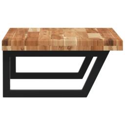 Berkfield Home Basin Shelf Wall Mounted Steel & Solid Wood Acacia in Brown - thumbnail 5