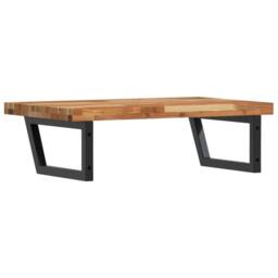 Berkfield Home Basin Shelf Wall Mounted Steel & Solid Wood Acacia in Brown - thumbnail 6
