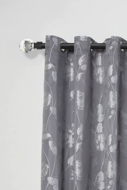 New Edge Blinds 16-19mm Cristalla Extendable Eyelet Curtain Pole Set in Black - Size: 160 cm - image 1