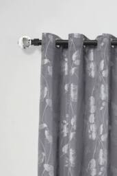 New Edge Blinds 16-19mm Cristalla Extendable Eyelet Curtain Pole Set in Black - Size: 160 cm - thumbnail 2