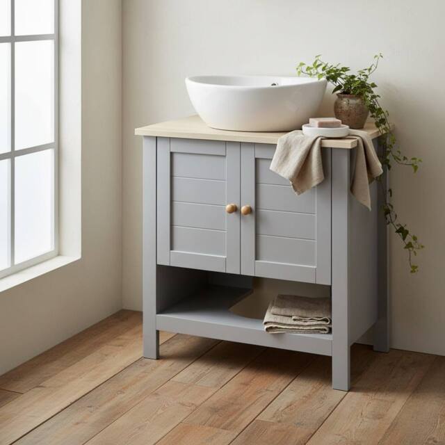 Wyld Haus Rola Grey Under Sink Vanity Cabinet with Adjustable Internal Shelf - image 1