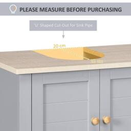 Wyld Haus Rola Grey Under Sink Vanity Cabinet with Adjustable Internal Shelf - thumbnail 4