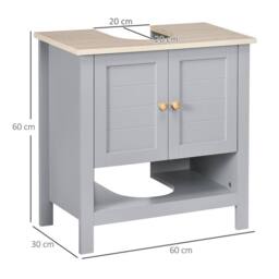 Wyld Haus Rola Grey Under Sink Vanity Cabinet with Adjustable Internal Shelf - thumbnail 5
