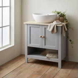 Wyld Haus Rola Grey Under Sink Vanity Cabinet with Adjustable Internal Shelf