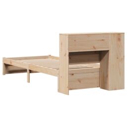 Berkfield Home Bookcase Bed without Mattress 75x190cm Small Single Solid Wood Pine in Brown - thumbnail 6