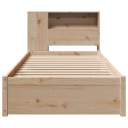 Berkfield Home Bookcase Bed without Mattress 75x190cm Small Single Solid Wood Pine in Brown - thumbnail 4
