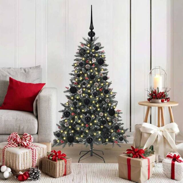 Berkfield Home Artificial Christmas Tree with 150 LEDs Green 68 x 68 x 120 cm - image 1