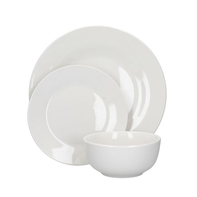 Mikasa 12 Piece Porcelain 'Alexis' Dinner Set, White, Gift Boxed in White - image 1