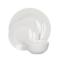 Mikasa 12 Piece Porcelain 'Alexis' Dinner Set, White, Gift Boxed in White