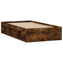 Berkfield Home Bed Frame Smoked Oak 90x190 cm Single in Brown - thumbnail 5