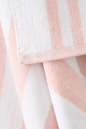 Bianca 'Reversible Stripe' Cotton Jacquard Bath Sheet in Pale Pink - thumbnail 2