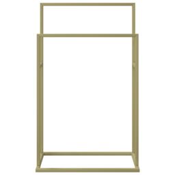 Berkfield Home Freestanding Towel Rack Gold 48x24x78.5 cm Iron - thumbnail 3