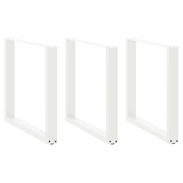 Berkfield Home Coffee Table Legs U-Shaped 3 pcs White 80x(72-73) cm Steel - image 1