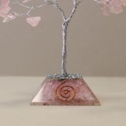 KDMD Gemstone Tree with Organite Base - 80 Stone - Rose Quartz in Pink - thumbnail 3